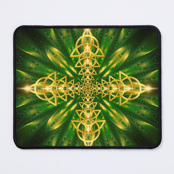 Item preview, Golden Emerald Triquetra Fractal designed and sold by chantalittah.