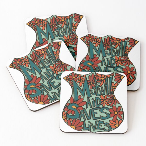 Item preview, Mutual Aid Saves Lives Vintage Floral Shield Graphic designed and sold by esrtabty.
