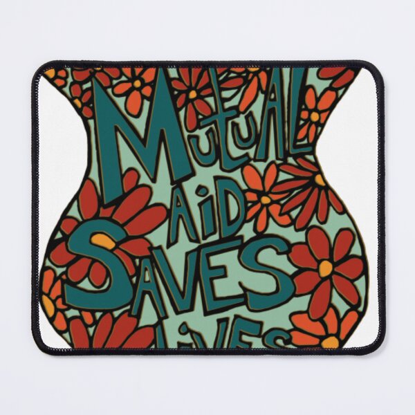 Item preview, Mutual Aid Saves Lives Vintage Floral Shield Graphic designed and sold by esrtabty.