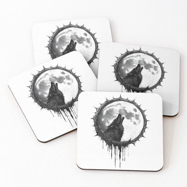 Item preview, Gothic Moon with Howling Wolf - Dark Minimalist designed and sold by FRADEX STORE.