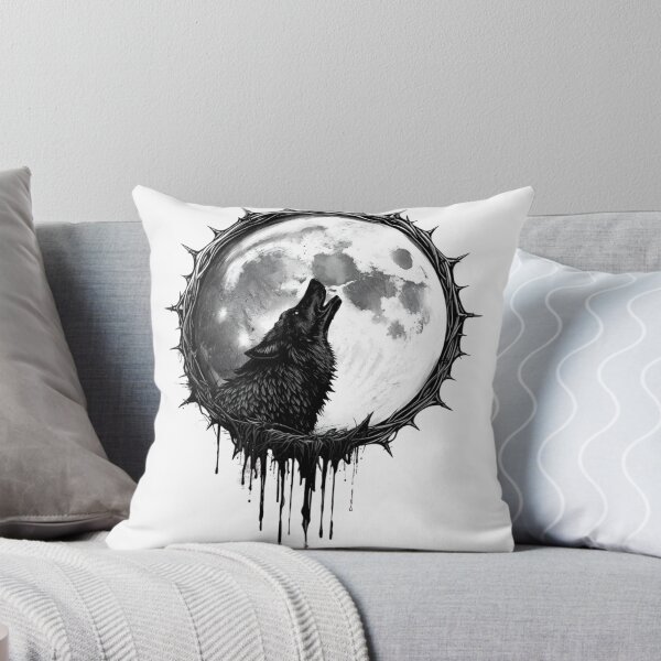 Item preview, Gothic Moon with Howling Wolf - Dark Minimalist designed and sold by FRADEX STORE.