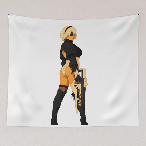 Item preview, Elegant Android Warrior Fan Art | Sci-Fi Anime Inspired Pin-Up Illustration designed and sold by  Hollow Moon Studios..
