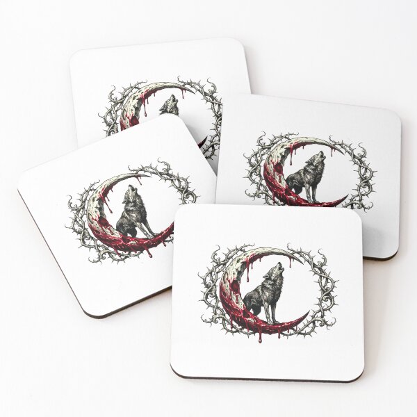 Item preview, Gothic Moon with Howling Wolf - minimalist designed and sold by FRADEX STORE.