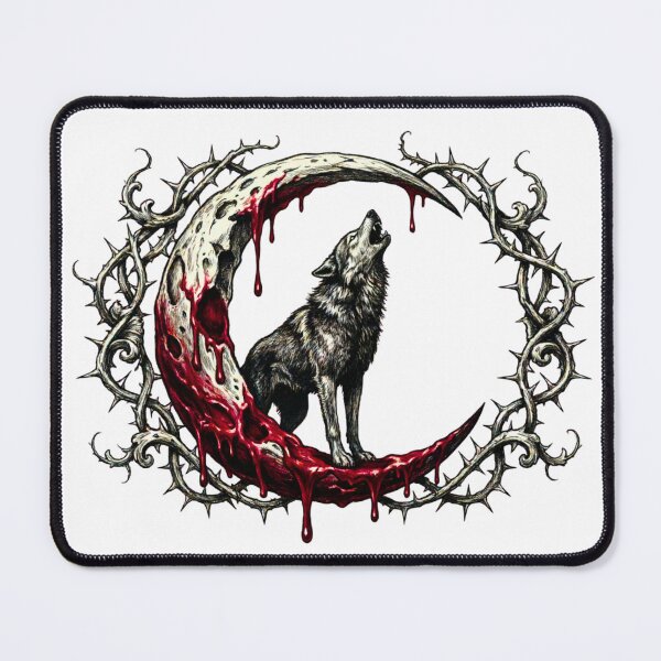 Item preview, Gothic Moon with Howling Wolf - minimalist designed and sold by FRADEX STORE.