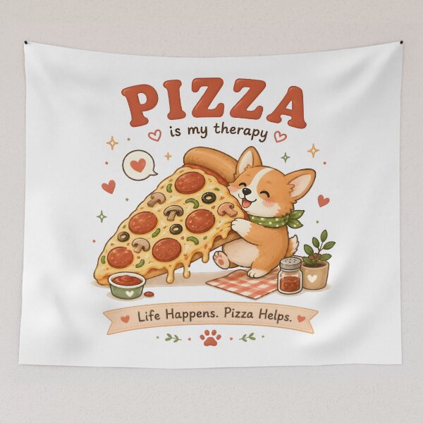 Item preview, Pizza Corgi Kawaii T-Shirt | Cute Dog Hugging Giant Pizza Slice | Funny Foodie Cartoon Gift designed and sold by Snackwear Apparel.