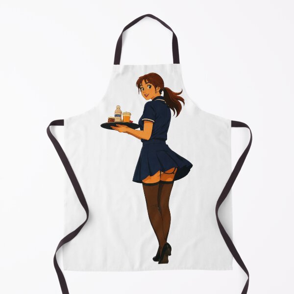 Item preview, Cute Waitress Pin-Up Illustration | Anime Style Café Server Art designed and sold by Hollow Moon Studios..