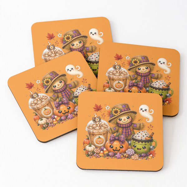 Item preview, Cute Kawaii Halloween Scarecrow Pumpkin Spice Coffee Ghost Shirt | Cozy Fall Autumn Pumpkin Patch Aesthetic Design designed and sold by ALH Apparel.