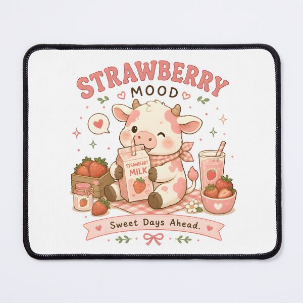 Item preview, Cute Strawberry Cow Kawaii T-Shirt | Pink Cow Drinking Strawberry Milk | Sweet Cottagecore Foodie Aesthetic designed and sold by Snackwear Apparel.