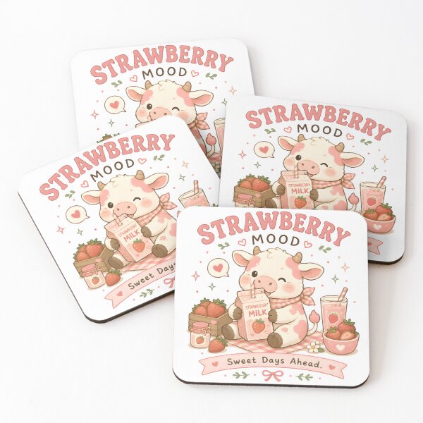 Item preview, Cute Strawberry Cow Kawaii T-Shirt | Pink Cow Drinking Strawberry Milk | Sweet Cottagecore Foodie Aesthetic designed and sold by Snackwear Apparel.