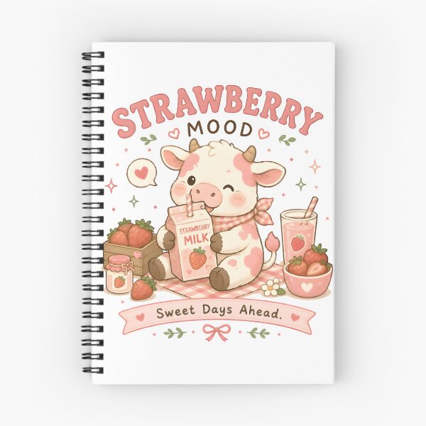 Item preview, Cute Strawberry Cow Kawaii T-Shirt | Pink Cow Drinking Strawberry Milk | Sweet Cottagecore Foodie Aesthetic designed and sold by Snackwear Apparel.
