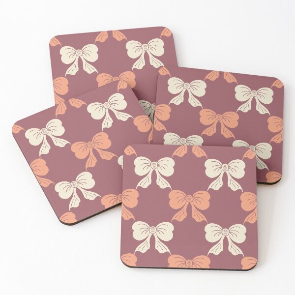 Item preview, Large Vintage Folk Bow Duo Burgundy Botanical Pattern designed and sold by DColourMuse.