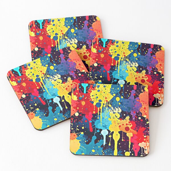 Item preview, Colorful Contemporary Rainbow Hues Splatter Splashes Abstract Painting designed and sold by DEC02.