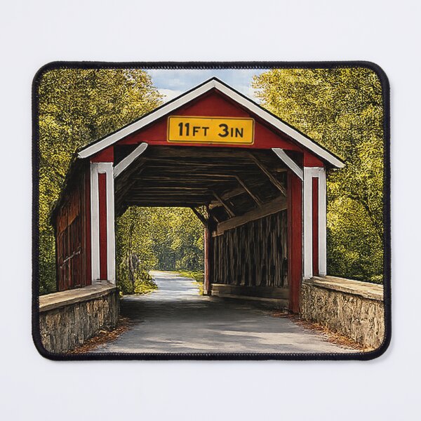 Item preview, Ashland Covered Bridge over Red Clay Creek Rustic designed and sold by gotucoveredart.