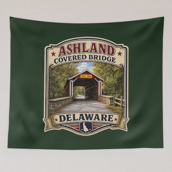 Item preview, Ashland Covered Bridge over Red Clay Creek Rustic designed and sold by gotucoveredart.