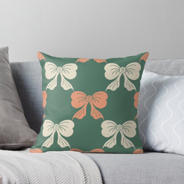 Item preview, Large Folk Bow Pattern Forest Green and cream Botanical designed and sold by DColourMuse.