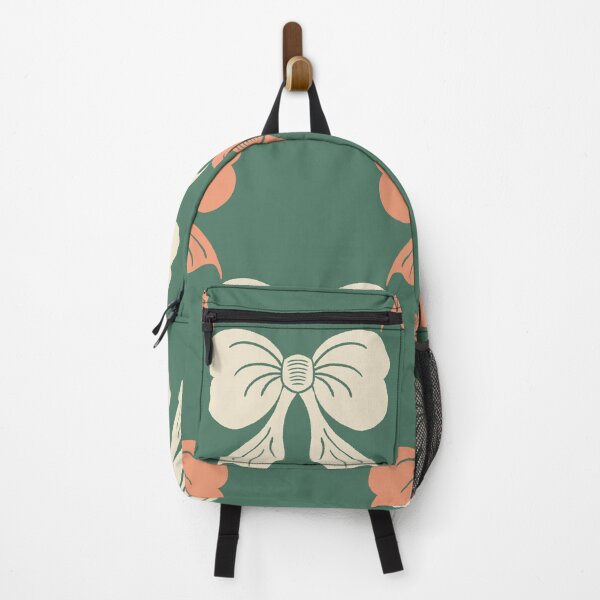 Item preview, Large Folk Bow Pattern Forest Green and cream Botanical designed and sold by DColourMuse.