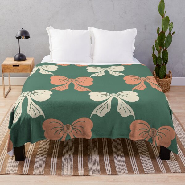 Item preview, Large Folk Bow Pattern Forest Green and cream Botanical designed and sold by DColourMuse.