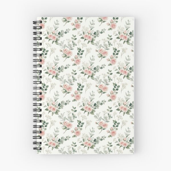 Item preview, Watercolor Blush Pink Rose & Eucalyptus Seamless Pattern designed and sold by FashioonTrends.