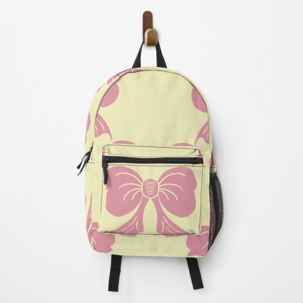 Item preview, Large Soft Pink Bow Pattern Pale Yellow designed and sold by DColourMuse.