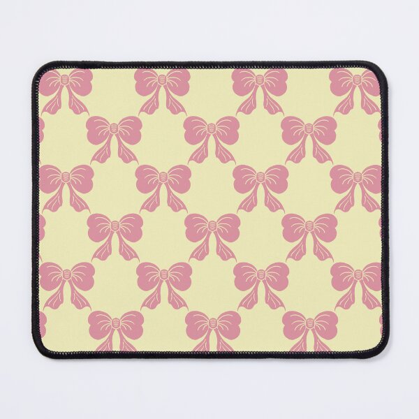 Item preview, Medium Soft Pink Bow Pattern Pale Yellow designed and sold by DColourMuse.