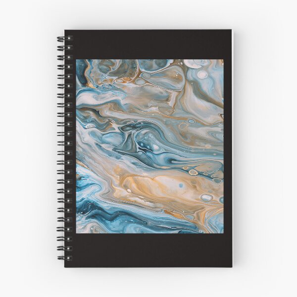 Item preview, Oceanic Blue Gold Liquid Swirls Acrylic Pour Pattern designed and sold by Megaplexxx.