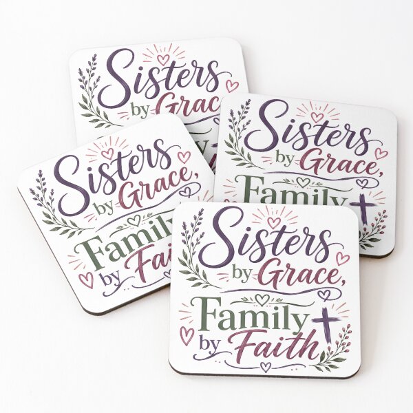 Item preview, Sisters by Grace, Family by Faith, Christian Sisterhood Floral Design, Inspirational Women's  Faith Quote designed and sold by Jas-Mine Croche & More LLC.