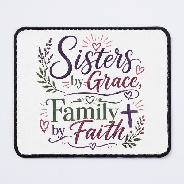 Item preview, Sisters by Grace, Family by Faith, Christian Sisterhood Floral Design, Inspirational Women's Faith Quote designed and sold by Jas-Mine Croche & More LLC.