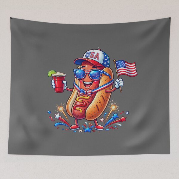 Item preview, 4th of July Funny Hotdog Not Until My Wiener USA Flag designed and sold by KristineLi.