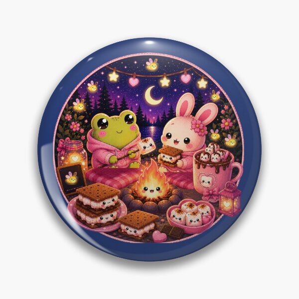 Item preview, Kawaii Camping Frog and Bunny Campfire designed and sold by ALH Apparel.