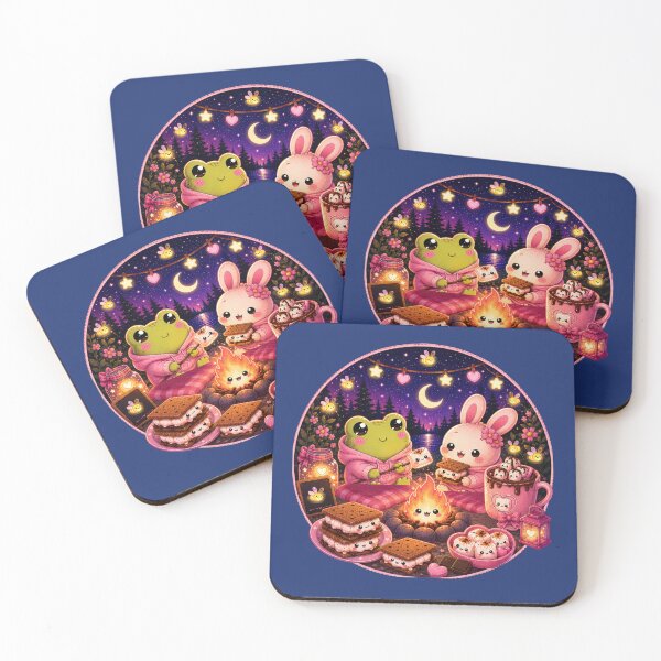 Item preview, Kawaii Camping Frog and Bunny Campfire designed and sold by ALH Apparel.