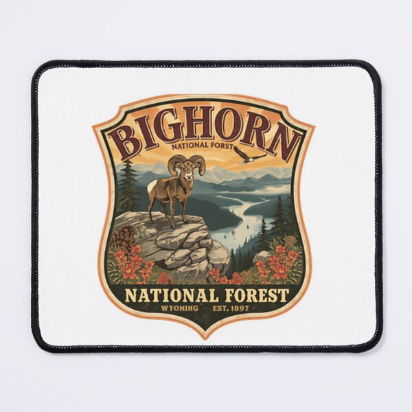 Item preview, Bighorn National Forest Wyoming Est 1897 Mountain Ram Wildlife Outdoors Hiker designed and sold by Simsimah26Parks.