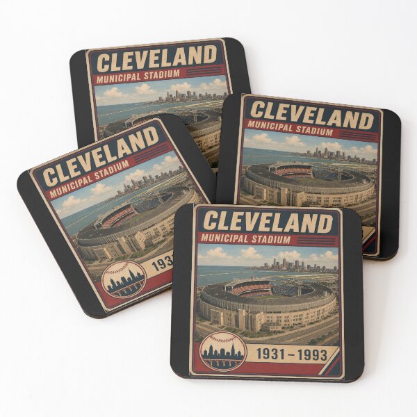 Item preview, Cleveland Municipal Stadium Vintage Stadium Trading Card designed and sold by Bored Imagination .