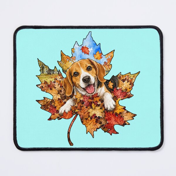 Item preview, Fall Beagle Playing In Autumn Leaves designed and sold by Lion and Lamb Design.