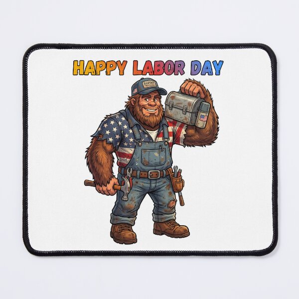 Item preview, Labor Day Bigfoot - Working Class Blue Collar Sasquatch Cryptidcore Design designed and sold by Spank My Yeti.