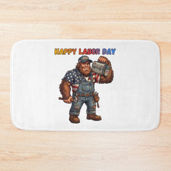 Item preview, Labor Day Bigfoot - Working Class Blue Collar Sasquatch Cryptidcore Design designed and sold by Spank My Yeti.