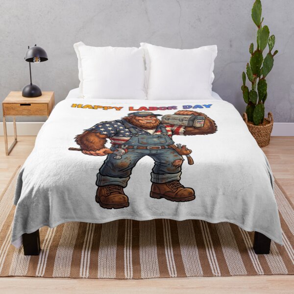Item preview, Labor Day Bigfoot - Working Class Blue Collar Sasquatch Cryptidcore Design designed and sold by Spank My Yeti.