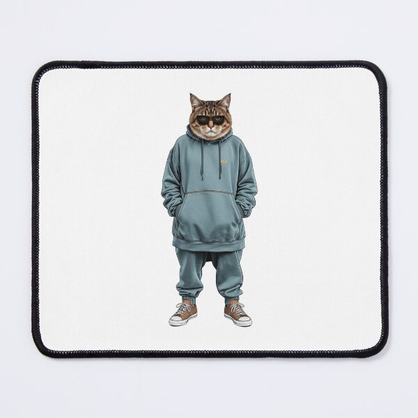 Item preview, Cool Cat in Oversized Hoodie Sticker | Streetwear Cat | Funny Cat Cartoon | Sunglasses Cat Art designed and sold by VeloraCrafts.