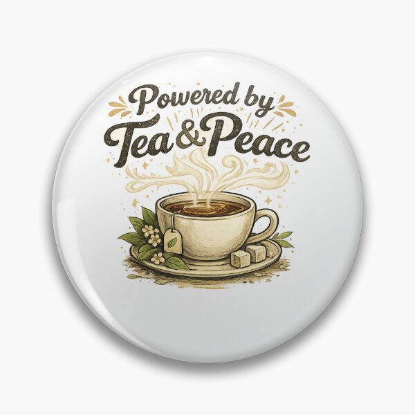 Item preview, Powered by Tea & Peace | Cozy Tea Lover Vintage Design designed and sold by ✨ Daily Vibe Studio ✨.