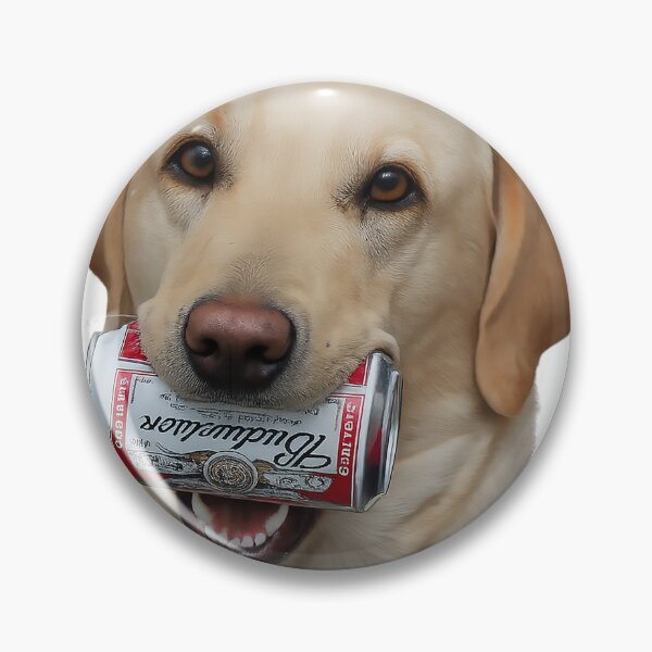 Item preview, Yellow Labrador Holding a Beer Can designed and sold by PIXEL POP DESIGNS - Beyond the Norm!.
