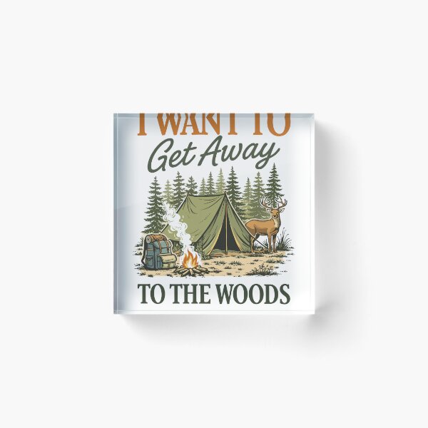 Item preview, Get Away To The Woods Camping Deer Poster designed and sold by Matinez Pink.