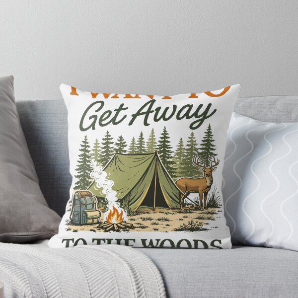 Item preview, Get Away To The Woods Camping Deer Poster designed and sold by Matinez Pink.