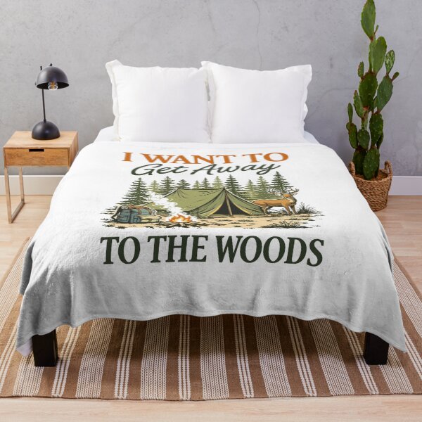 Item preview, Get Away To The Woods Camping Deer Poster designed and sold by Matinez Pink.