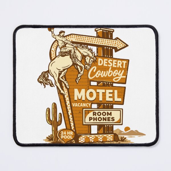 Item preview, Desert Cowboy Motel Vintage Neon Sign Poster designed and sold by Matinez Pink.