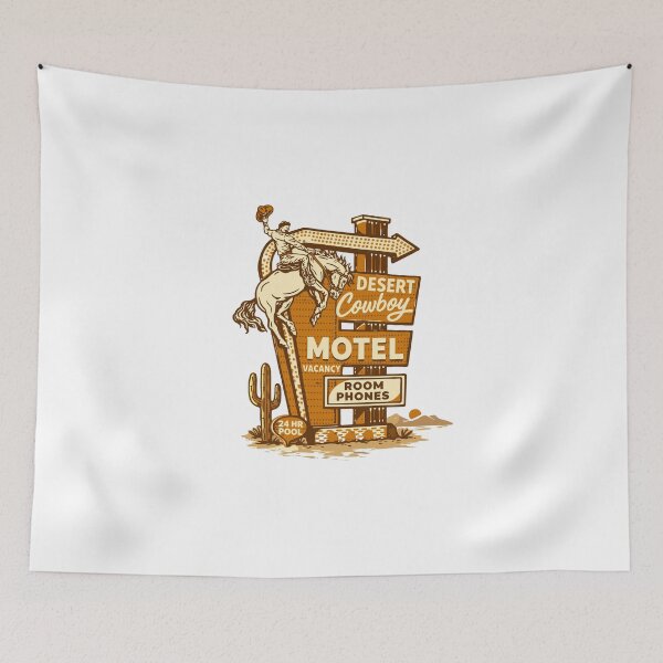 Item preview, Desert Cowboy Motel Vintage Neon Sign Poster designed and sold by Matinez Pink.