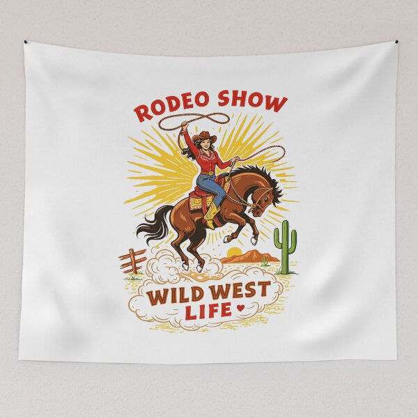 Item preview, Wild West Rodeo Show Cowgirl Poster designed and sold by Matinez Pink.
