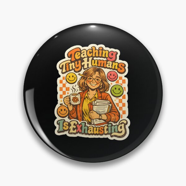 Item preview, Teaching Tiny Humans Is Exhausting Sticker | Funny Teacher Coffee Gift | Retro Kindergarten Teacher Decal designed and sold by FestivityFinds.