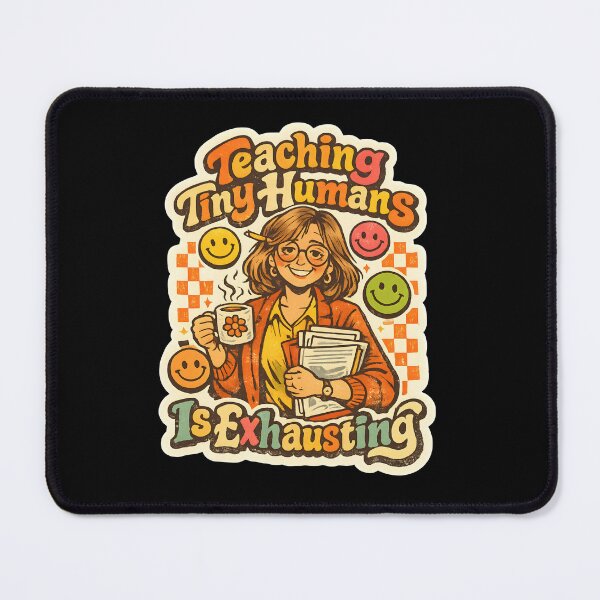Item preview, Teaching Tiny Humans Is Exhausting Sticker | Funny Teacher Coffee Gift | Retro Kindergarten Teacher Decal designed and sold by FestivityFinds.