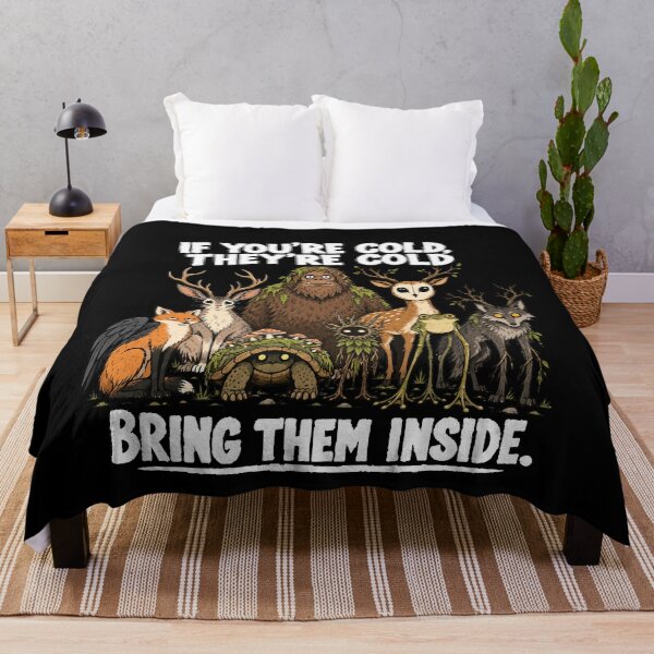 Item preview, Woodland cryptid design – If you're cold, bring them inside (on dark colors) designed and sold by messy-nessie.