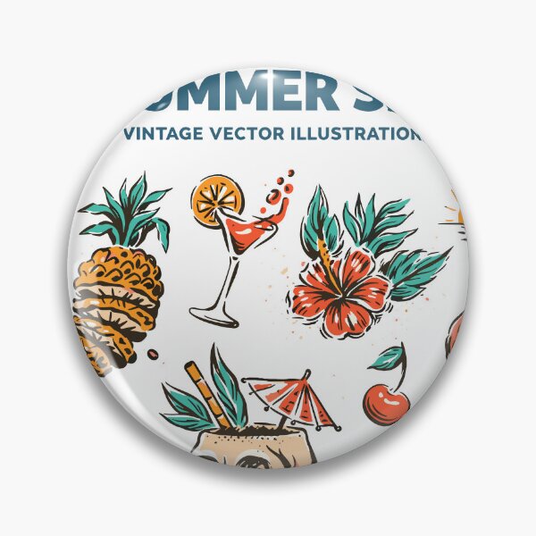 Item preview, Retro Summer Set Vintage Vector Elements Poster designed and sold by Matinez Pink.