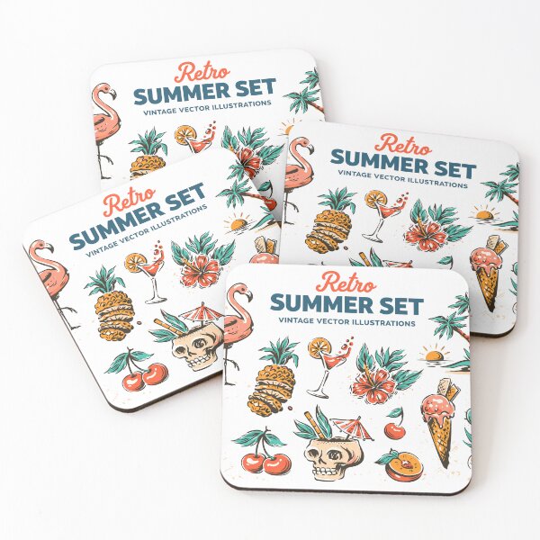 Item preview, Retro Summer Set Vintage Vector Elements Poster designed and sold by Matinez Pink.